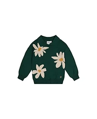 Deux par Deux Toddler Girls 2T - 5T Knitted Sweater Jasper Printed