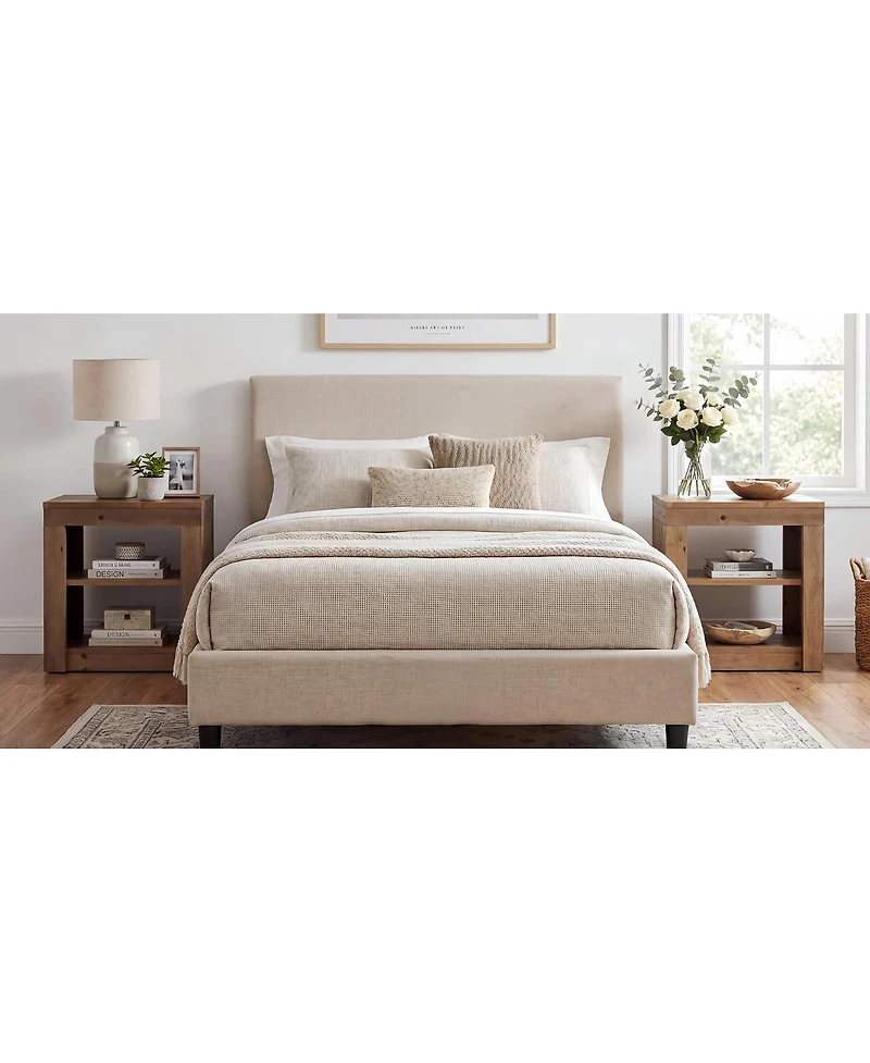 Tribesigns 24 Inch Solid Wood Nightstand With 2 Open Shelves, Modern Farmhouse Rustic End Table, Accent Side Table For Bedroom and Living Room