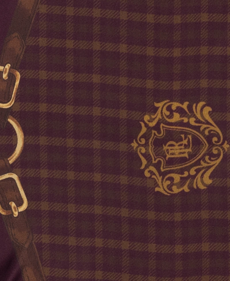 Lauren Ralph Lauren Plaid with Belting Border Small Diamond Scarf