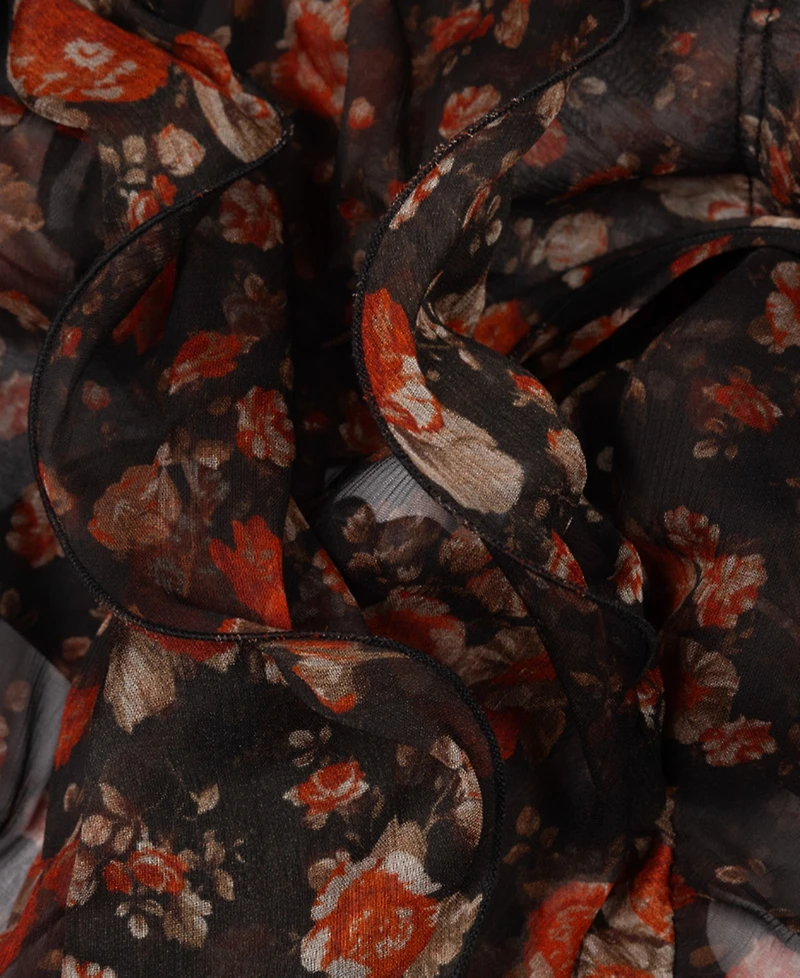 Lauren Ralph Lauren Floral Ruffle Scarf