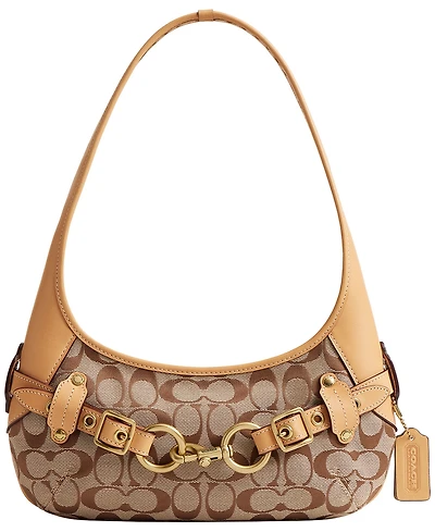 Coach Belted Ergo Signature Jacquard Small Shoulder Handbag