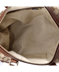 Pre-Owned Gucci Medium Vintage Bee Web Boston Bag Gg Canvas