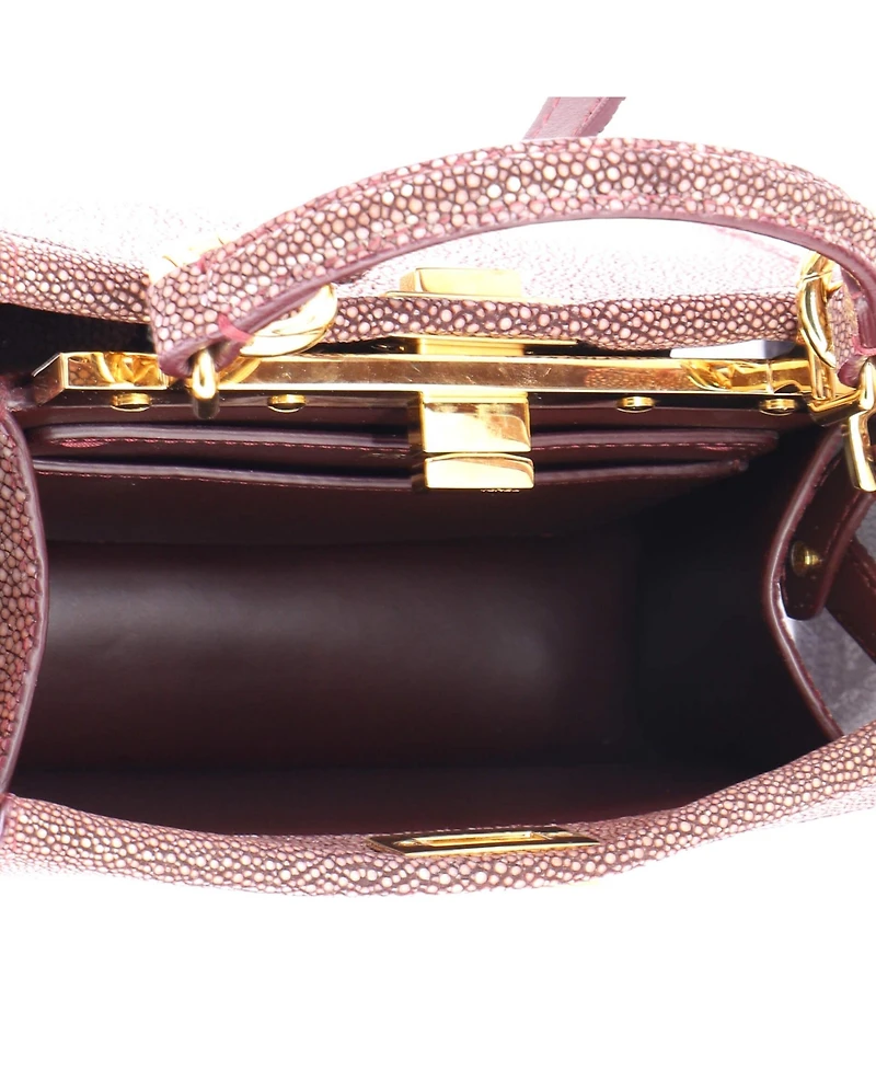 Pre-Owned Fendi Petite Peekaboo ISeeU Bag Stingray and Leather
