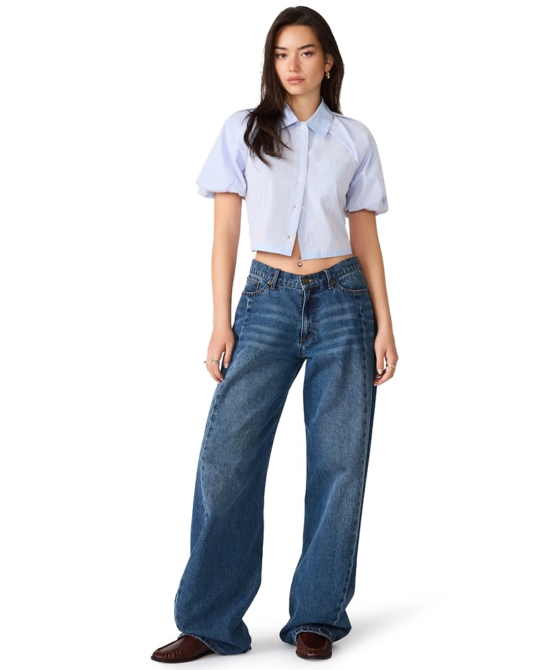 Steve Madden Women's Reece Cotton Button-Front Shirt