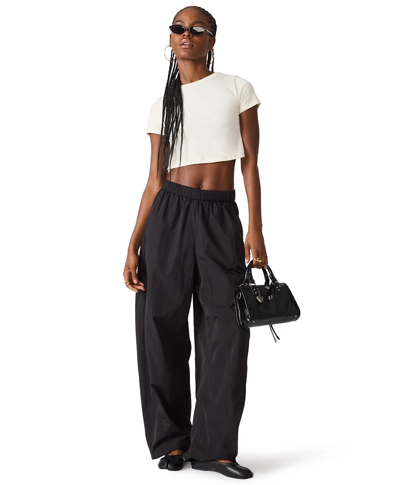 Steve Madden Women's Khoda Mid-Rise Barrel Track Pants