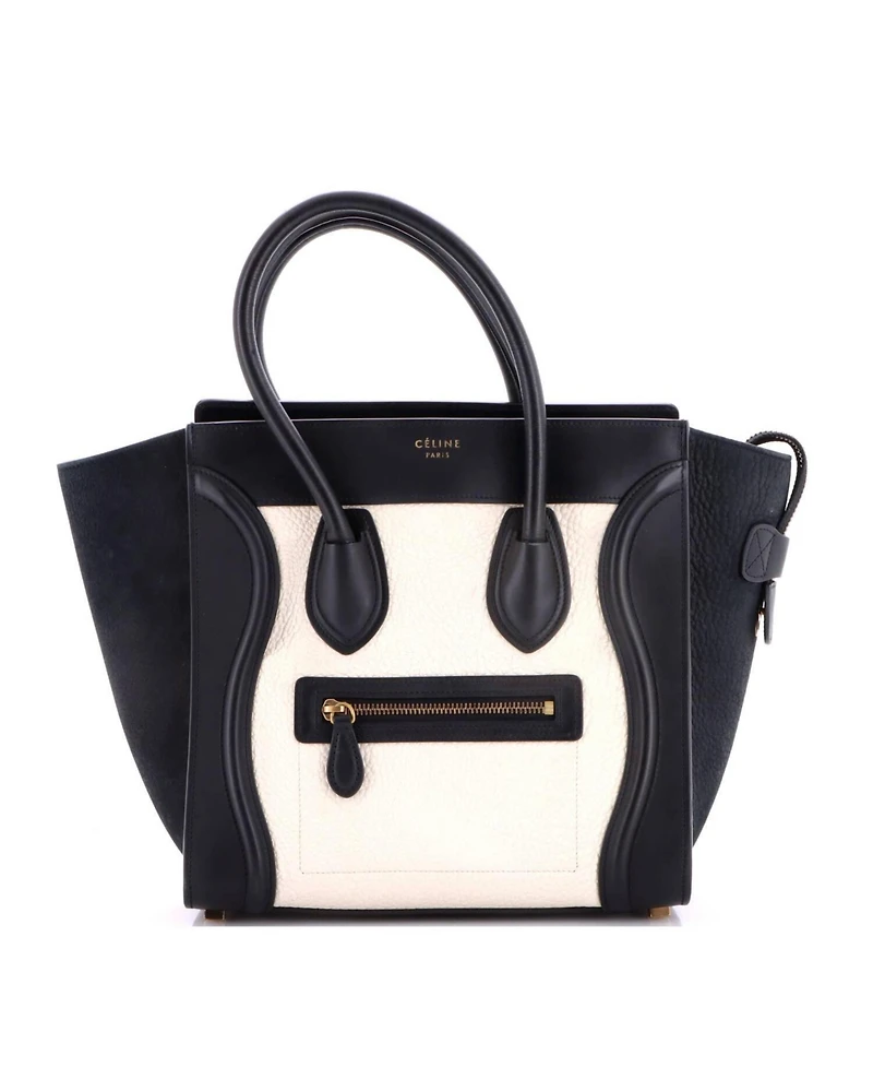 Pre-Owned Celine Micro Bicolor Luggage Bag Leather