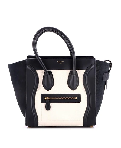 Pre-Owned Celine Micro Bicolor Luggage Bag Leather
