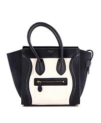 Pre-Owned Celine Micro Bicolor Luggage Bag Leather