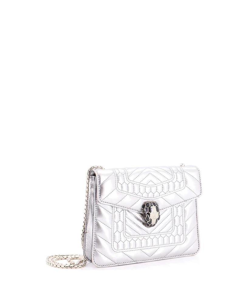 Pre-Owned Bvlgari Small Serpenti Forever Square Shoulder Bag Quilted Leather