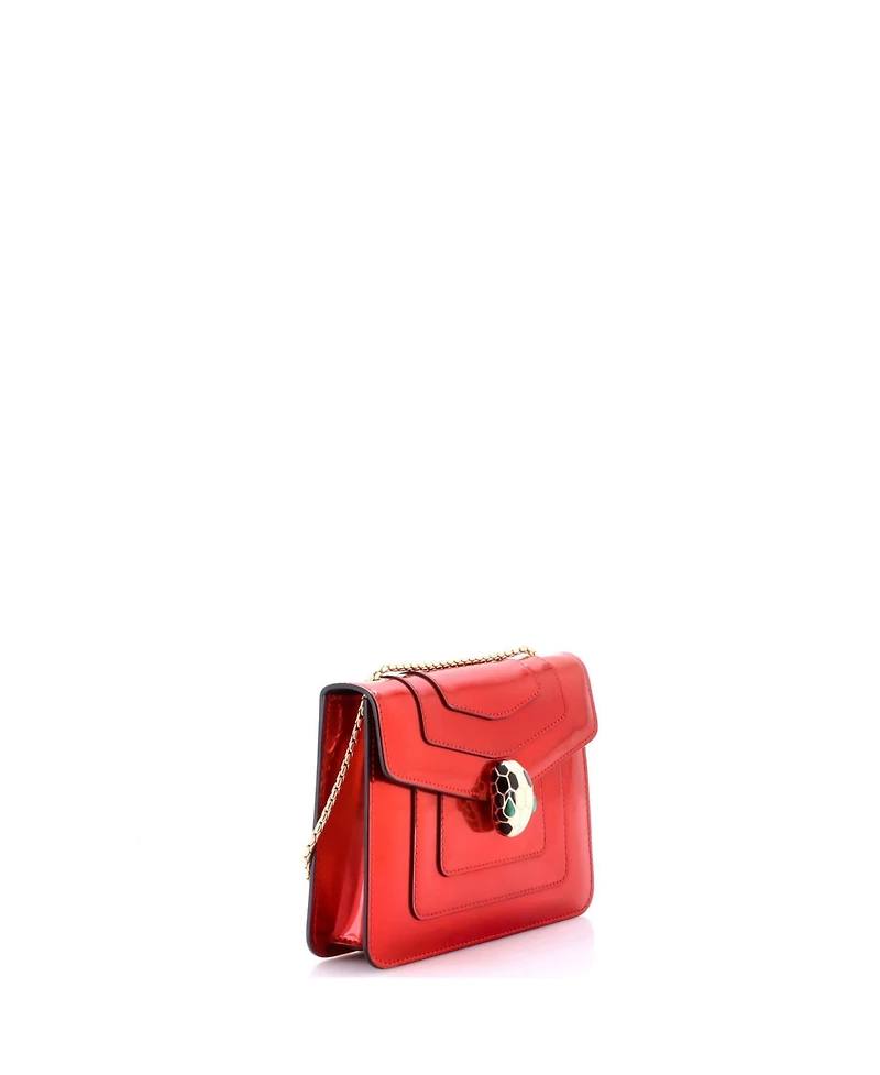 Pre-Owned Bvlgari Small Serpenti Forever Square Shoulder Bag Metallic Leather