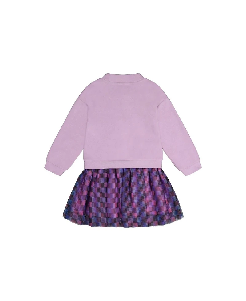 Deux par Toddler Girls Bi-Material Dress