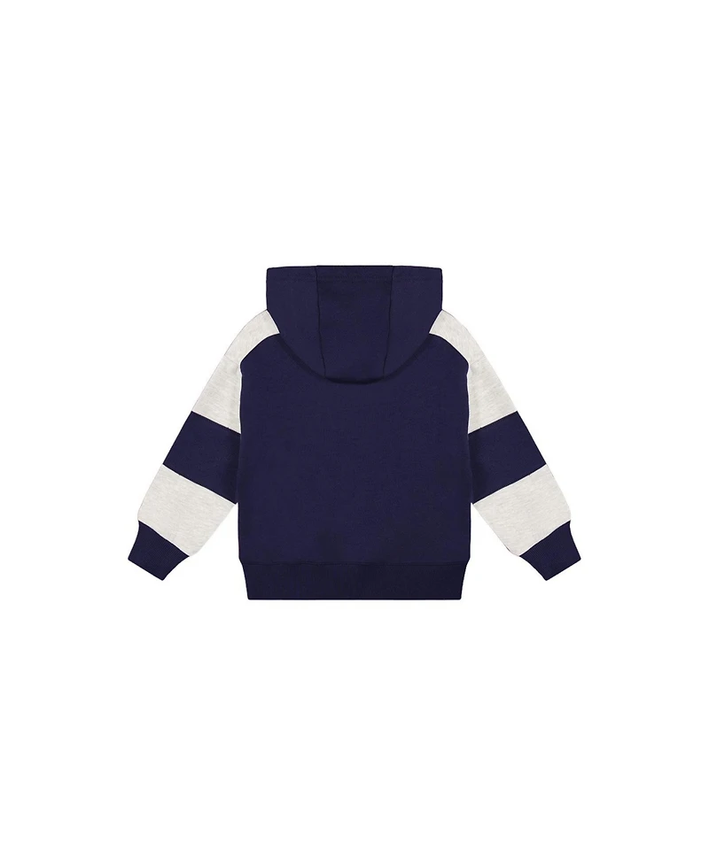 Deux par Deux Little Boys (6-12) Hooded Striped Fleece Cardigan