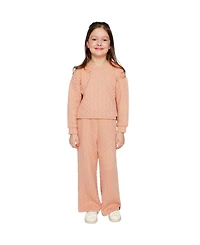 Deux par Little and Big Girl (6Y - 14Y) Wide Leg Jacquard Pants