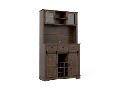 Slickblue Home Coffee Bar Cabinet with Drawers, Sliding Doors and Storage Shelves