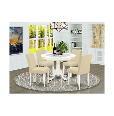 East West Furniture Dining Room Set, HLAB5-lwh-02