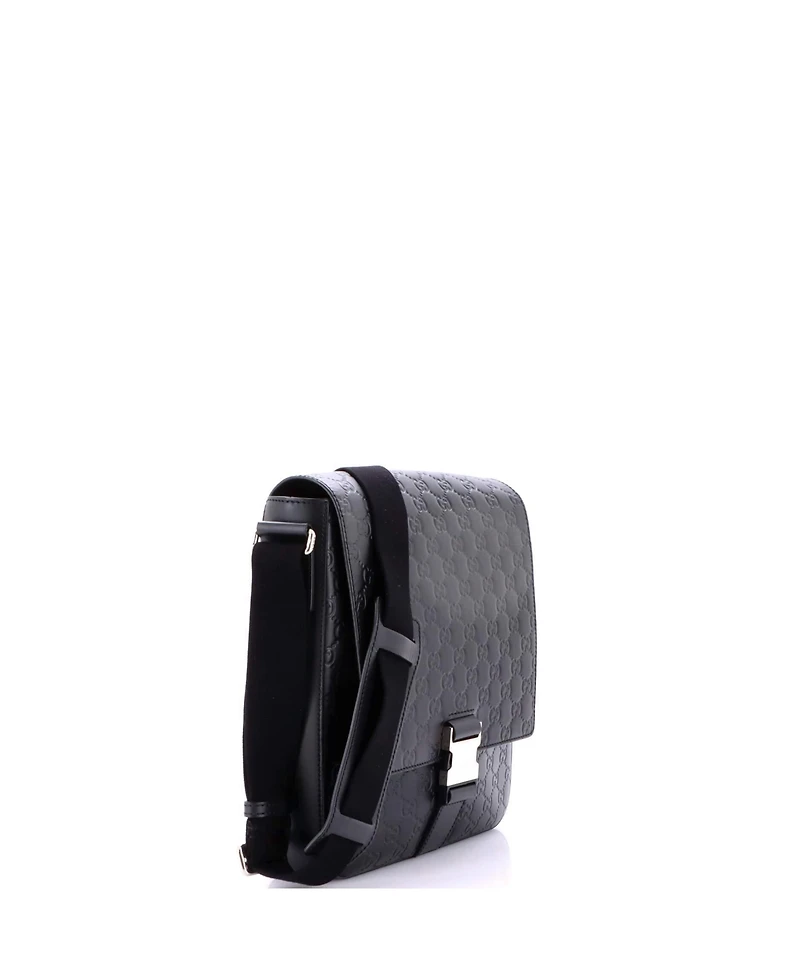 Pre-Owned Gucci Small Buckle Flap Messenger Bag Guccissima Leather