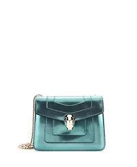 Pre-Owned Bvlgari Small Serpenti Forever Square Shoulder Bag Metallic Leather