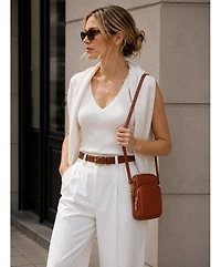 Susu Pebbled Leather Top Handle Satchel Bag Convertible Medium Size Soft Crossbody Purse