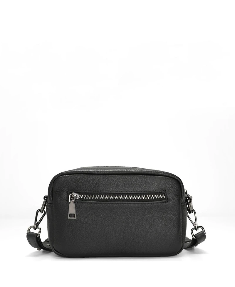 Susu Avery Pebble Leather Camera Bag Structured Crossbody Purse with Wide Strap