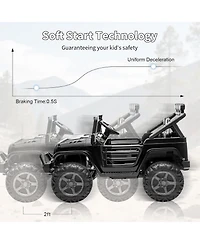 homfan 49.2 x 31.1 29.9 Inch Kids Electric Ride On Car 24V 2 Seater 4WD with Remote Control for Outdoor Play.