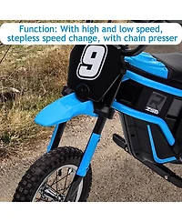 homfan 42.9x11.0x20.1 24V Kids Electric Ride-On Motorcycle, Remote Control, 350W Motor, Metal Frame, Outdoor Play