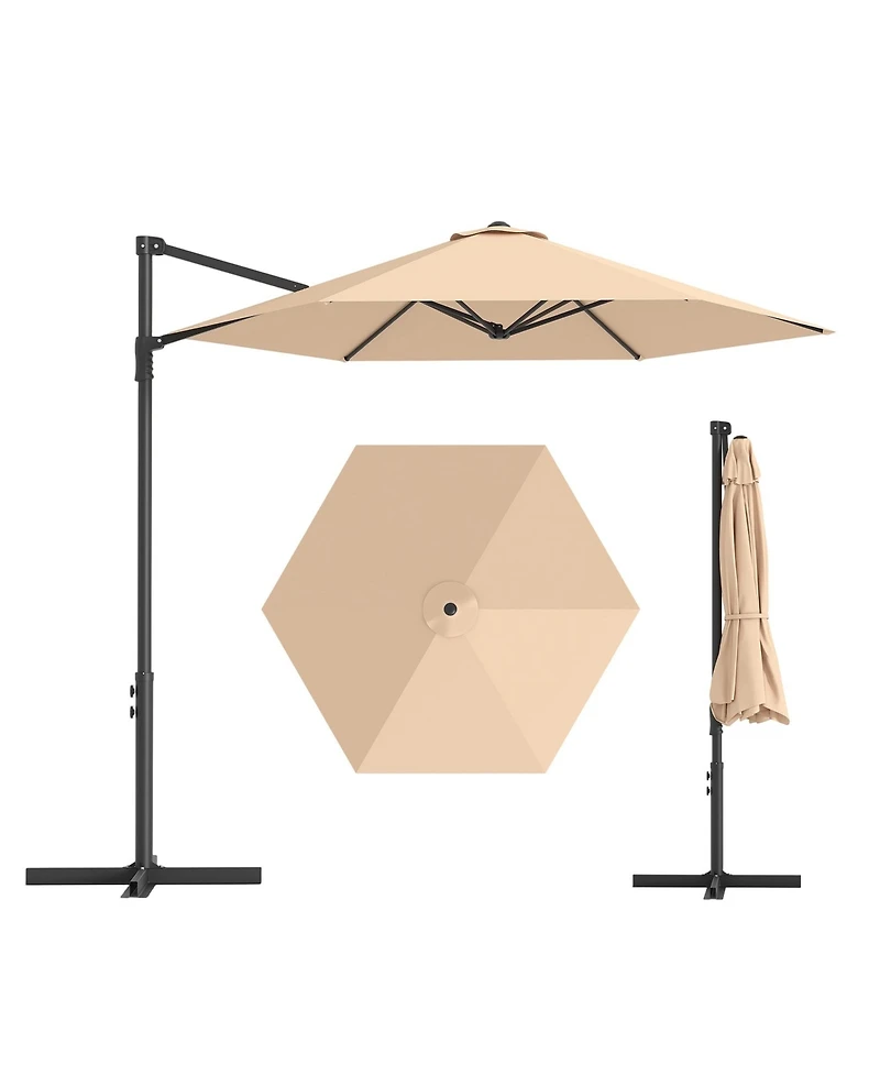 9-foot Off-Center Outdoor Umbrella-uv-Resistant, Large-Canopy Cantilever Patio Umbrella with Breathable Canopy, Ideal for Patios and Backyards