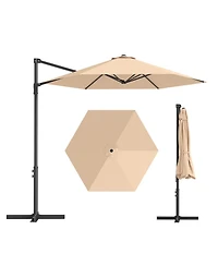 9-foot Off-Center Outdoor Umbrella-uv-Resistant, Large-Canopy Cantilever Patio Umbrella with Breathable Canopy, Ideal for Patios and Backyards