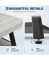 gaomon Rectangle Coffee Table for Living Room with Round Corners, Industrial Rectangle Small Coffee Table with 2-Tier Storage Shelf, Easy Assembly