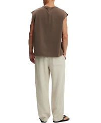 Cotton On Men's Baggy Worker Linen Relaxed-Fit Pants