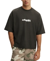 Cotton On Men's Cropped Boxy-Fit Silhouette Graphic Crewneck T-Shirt