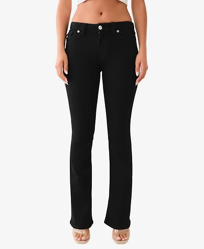 True Religion Women's Joey Mid-Rise Flare Flap Jeans