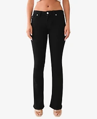True Religion Women's Joey Mid-Rise Flare Flap Jeans