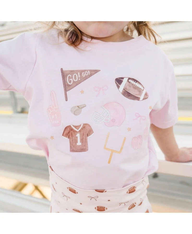 Sweet Wink Little Girls Game Day Icon Short Sleeve T-Shirt
