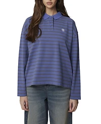 Good For Nothing Women's Long Sleeve Striped Polo