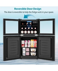 Cowsar 2.6 Cu.Ft Mini Fridge with Freezer,Compact Reversible Door Cooler