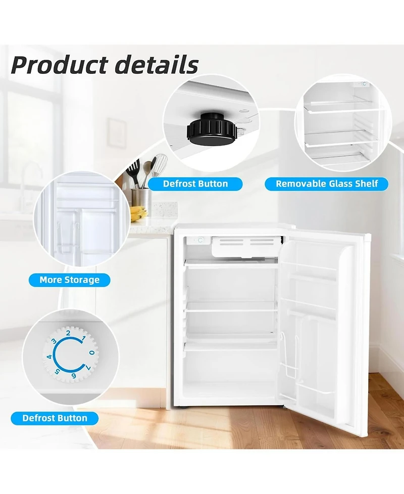 Cowsar 4.5 Cu.Ft Compact Refrigerator with Freezer