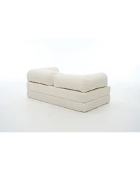 4-in-1 Convertible Folding Sofa Bed, Corduroy Floor Frame-Free Lounger with Foam Backrest-Perfect for the Living Room and Bedroom