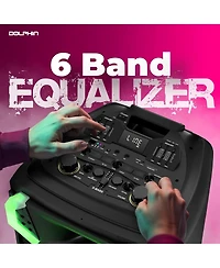 Dolphin Audio X-bass 15" Bluetooth Speaker System with Led Lights and Microphone Portable Dj Party Speaker