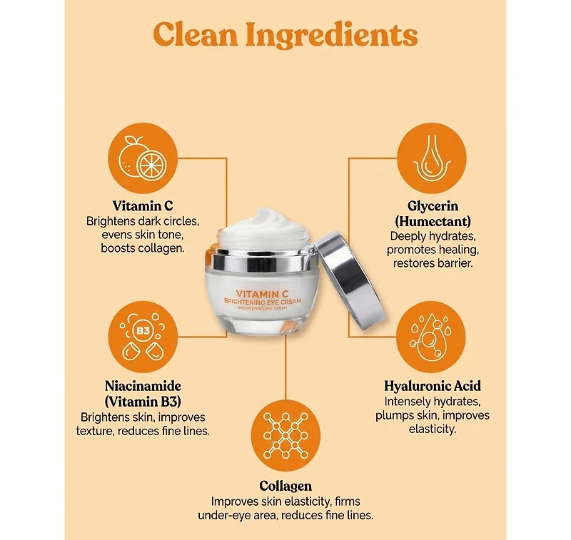 Lovery Vitamin C and Collagen Brightening Eye Cream - Korean Skincare Radiance and Firming Eye Treatment
