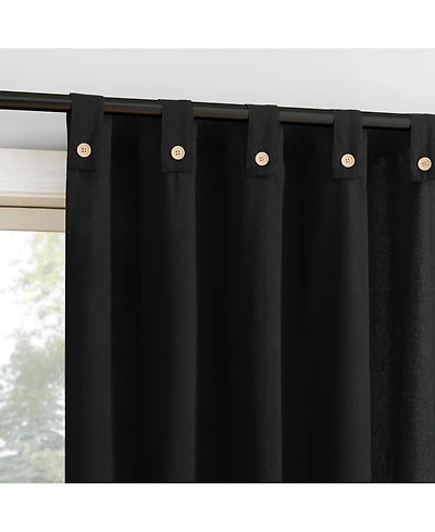 Cotton Blend Button Tab Top Curtain