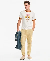 Sun + Stone Men's Short-Sleeve Floral Ringer Cotton T-Shirt, Macy's Exclusive