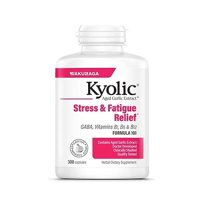 Kyolic Aged Garlic Extract Formula 101, Stress and Fatigue Relief, 300 capsules.