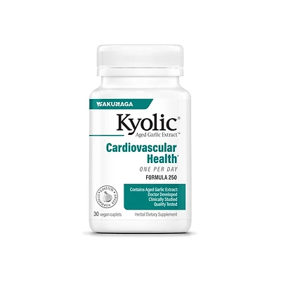 Kyolic Aged Garlic Extract Formula 250, Cardiovascular Health, One Per Day 30 Caplets