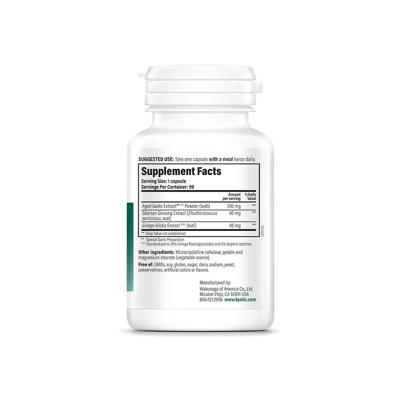 Kyolic Specialty Series Brain Memory, For Concentration and Recall, 90 Capsules