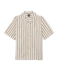 Reiss Men's Saint Lyocell Stripe Relaxed Cuban-Collar Shirt