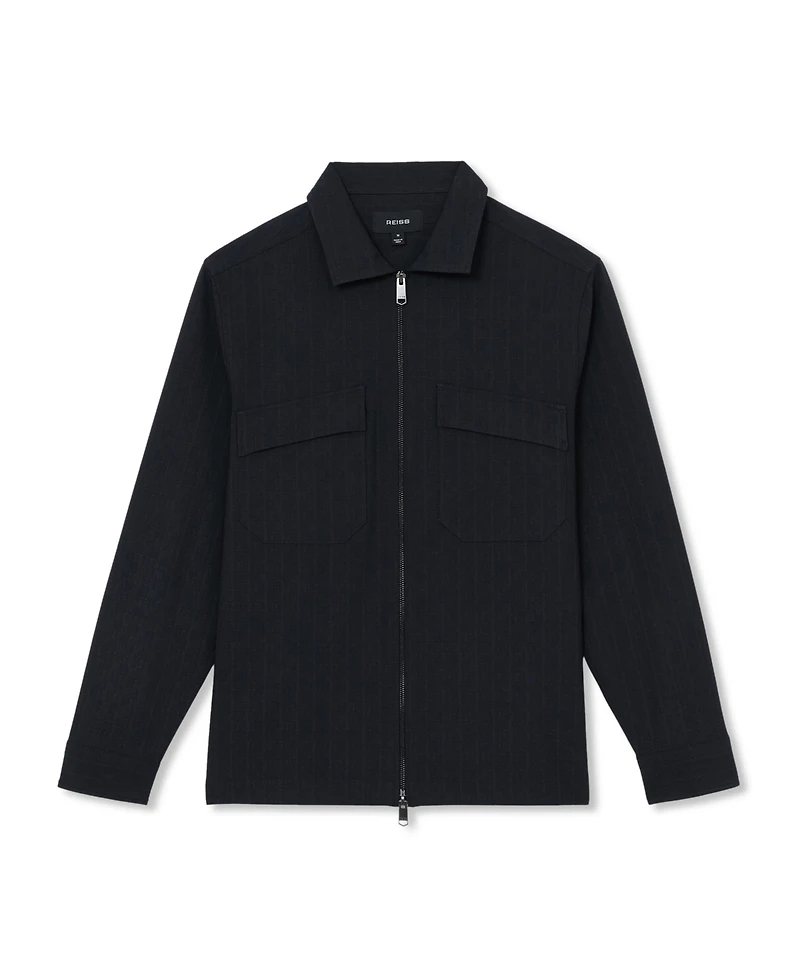 Reiss Men's Sidney Stripe Zip-Through Overshirt