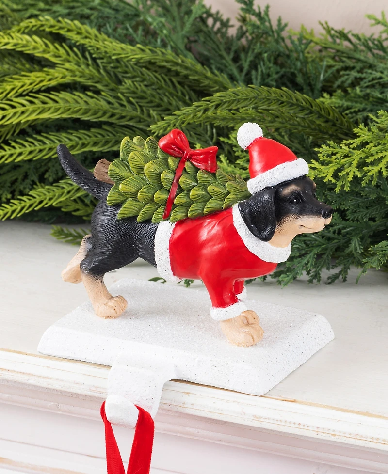 Glitzhome Dachshund Stocking Holders, Set of 2