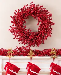 Glitzhome 6-Ft. Christmas Full Berry Garland