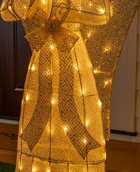 Glitzhome 63" Glittered Fabric Angel Decor