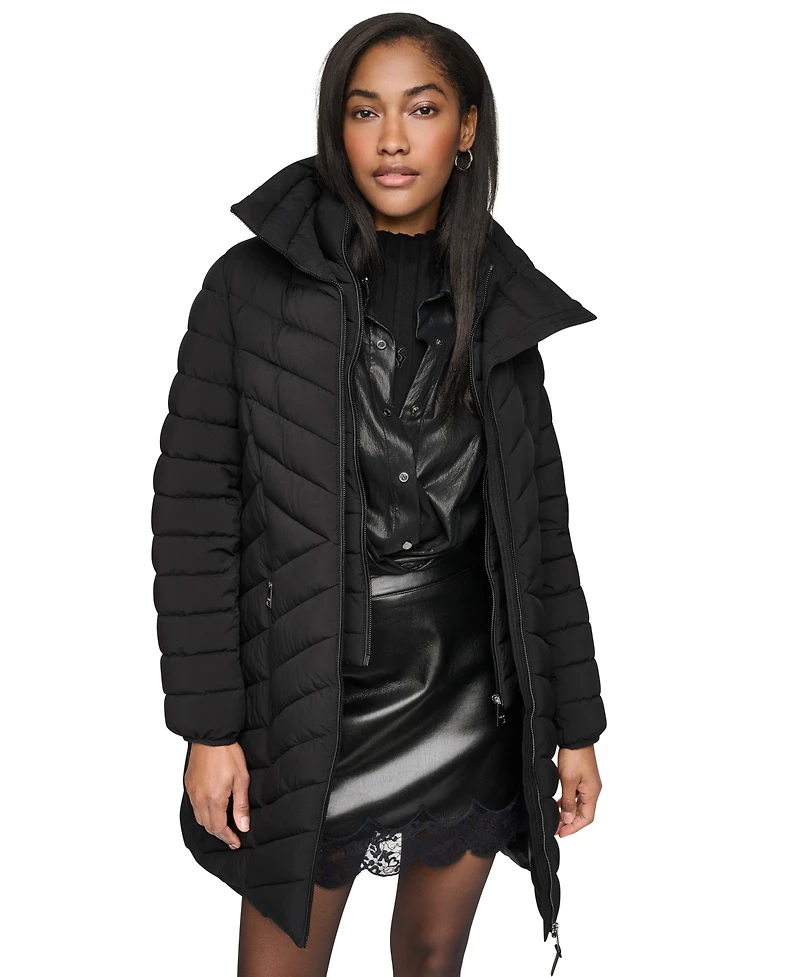 Dkny Women's Bibbed Packable Puffer Coat